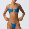 Top de bikini cu decupaje și lanțuri Sanibel, albastru ocean