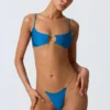 Top de bikini cu decupaje și lanțuri Sanibel, albastru ocean