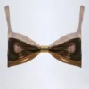 Top de bikini cu volane Palmita în auriu bronz Top de bikini cu volane Palmita în auriu bronz