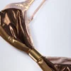 Top de bikini cu volane Palmita în auriu bronz Top de bikini cu volane Palmita în auriu bronz