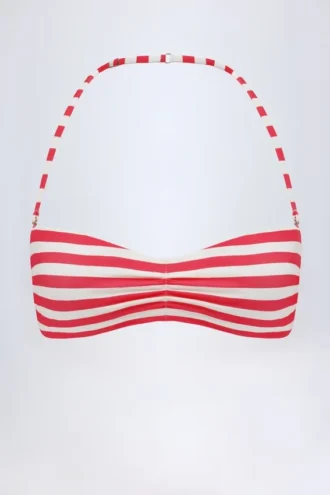 Top de bikini multifuncțional Cascais cu dungi roșu cireș Top de bikini multifuncțional Cascais cu dungi roșu cireș