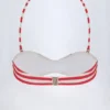 Top de bikini multifuncțional Cascais cu dungi roșu cireș Top de bikini multifuncțional Cascais cu dungi roșu cireș