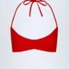 Top de bikini reversibil cu gât halter Zuma, cu imprimeu zebră