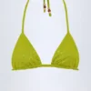 Top de bikini triunghiular cu detalii decorative Comoros, verde măslin Top de bikini triunghiular cu detalii decorative Comoros, verde măslin