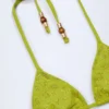 Top de bikini triunghiular cu detalii decorative Comoros, verde măslin Top de bikini triunghiular cu detalii decorative Comoros, verde măslin