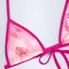 Top de bikini triunghiular Paita cu imprimeu roz orhidee Top de bikini triunghiular Paita cu imprimeu roz orhidee
