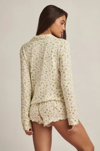 Top de pijama cu mâneci lungi Mirae din Modal, cu imprimeu Lemon