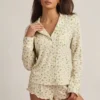 Top de pijama cu mâneci lungi Mirae din Modal, cu imprimeu Lemon Top de pijama cu mâneci lungi Mirae din Modal, cu imprimeu Lemon