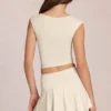 Fustă-pantalon Evelique cu talie medie, culoare Ivory Fustă-pantalon Evelique cu talie medie, culoare Ivory