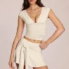 Fustă-pantalon Evelique cu talie medie, culoare Ivory Fustă-pantalon Evelique cu talie medie, culoare Ivory