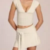 Fustă-pantalon Evelique cu talie medie, culoare Ivory Fustă-pantalon Evelique cu talie medie, culoare Ivory