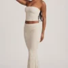 Top din dantelă fără bretele cu volane Tamia, culoare Ivory Top din dantelă fără bretele cu volane Tamia, culoare Ivory