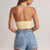 Top Drew Modal cu gât halter în culoarea Lemon Sherbet Top Drew Modal cu gât halter în culoarea Lemon Sherbet