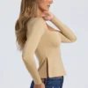Top Fiora din modal cu decolteu în formă de inimă și spate decupat, în culoarea nisip Top Fiora din modal cu decolteu în formă de inimă și spate decupat, în culoarea nisip