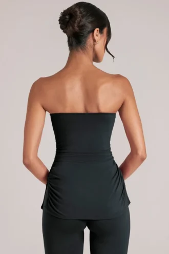 Top lung bandeau Leni, negru