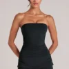 Top lung bandeau Leni, negru Top lung bandeau Leni, negru