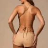 Top Maris Butterfly cu legături la spate, culoare bej Top Maris Butterfly cu legături la spate, culoare bej