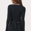 Top înfășurat din jersey moale, negru