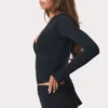 Top înfășurat din jersey moale, negru