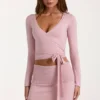 Top înfășurat din tricot moale, în nuanța Blush Top înfășurat din tricot moale, în nuanța Blush