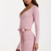 Top înfășurat din tricot moale, în nuanța Blush Top înfășurat din tricot moale, în nuanța Blush