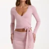 Top înfășurat din tricot moale, în nuanța Blush Top înfășurat din tricot moale, în nuanța Blush
