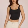 Top Norelle din modal cu legături la spate, negru