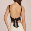Top Norelle din modal cu legături la spate, negru
