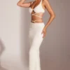 Top scurt cu bretele și sârmă, cu decorațiuni, model Parma, în culoarea alb