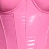 Top scurt cu corset cu sârmă din vinil Cassandra, roz Top scurt cu corset cu sârmă din vinil Cassandra, roz