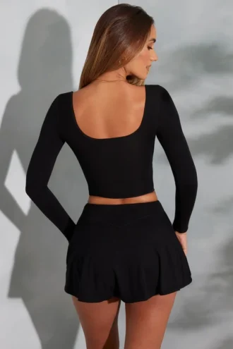 Fustă-pantalon mini Mia, negru