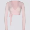 Top scurt din jersey moale, în nuanța Ballet Pink