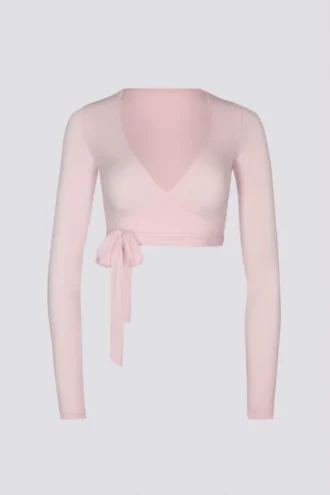 Top scurt din jersey moale, în nuanța Ballet Pink