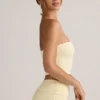 Top scurt fără bretele Verna din modal, în culoarea galben crem Top scurt fără bretele Verna din modal, în culoarea galben crem
