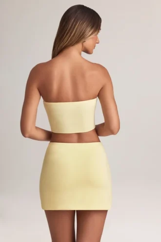 Top scurt fără bretele Verna din modal, în culoarea Lemon Sherbet Top scurt fără bretele Verna din modal, în culoarea Lemon Sherbet