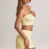Top scurt fără bretele Verna din modal, în culoarea Lemon Sherbet Top scurt fără bretele Verna din modal, în culoarea Lemon Sherbet