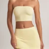 Top scurt fără bretele Verna din modal, în culoarea Lemon Sherbet Top scurt fără bretele Verna din modal, în culoarea Lemon Sherbet