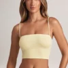 Top scurt fără bretele Verna din modal, în culoarea Lemon Sherbet Top scurt fără bretele Verna din modal, în culoarea Lemon Sherbet