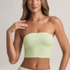 Top scurt fără bretele Verna din modal, verde salvie Top scurt fără bretele Verna din modal, verde salvie