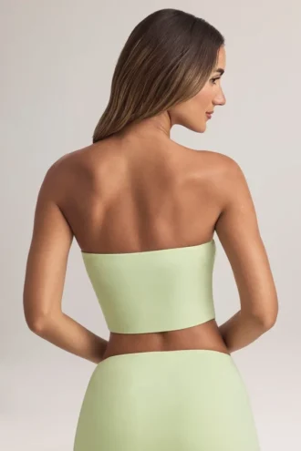 Top scurt fără bretele Verna din modal, verde salvie Top scurt fără bretele Verna din modal, verde salvie