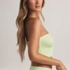 Top scurt fără bretele Verna din modal, verde salvie Top scurt fără bretele Verna din modal, verde salvie