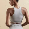 Top scurt fără cusături cu spate în formă de U, în culoarea argintiu Top scurt fără cusături cu spate în formă de U, în culoarea argintiu