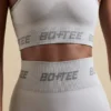Top scurt fără cusături cu spate în formă de U, în culoarea argintiu Top scurt fără cusături cu spate în formă de U, în culoarea argintiu