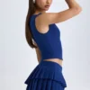 Top scurt Kadie cu decupaj în față, în culoarea True Navy Top scurt Kadie cu decupaj în față, în culoarea True Navy