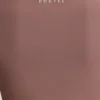 Top scurt Soft Active cu decolteu în formă de inimă, culoare Mocha