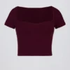 Top scurt Soft Active cu decolteu în formă de inimă, în culoarea burgund Top scurt Soft Active cu decolteu în formă de inimă, în culoarea burgund