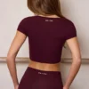 Top scurt Soft Active cu decolteu în formă de inimă, în culoarea burgund Top scurt Soft Active cu decolteu în formă de inimă, în culoarea burgund