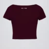 Top scurt Soft Active cu decolteu în formă de inimă, în culoarea burgund Top scurt Soft Active cu decolteu în formă de inimă, în culoarea burgund