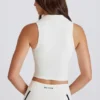 Top scurt Soft Active Polo în culoarea Ivory