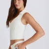 Top scurt Soft Active Polo în culoarea Ivory